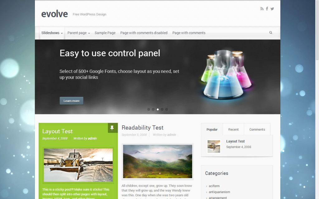 Evolve WordPress theme for writers and authors