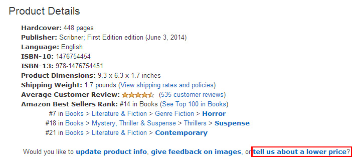 Amazon's "tell us of a lower price" feature