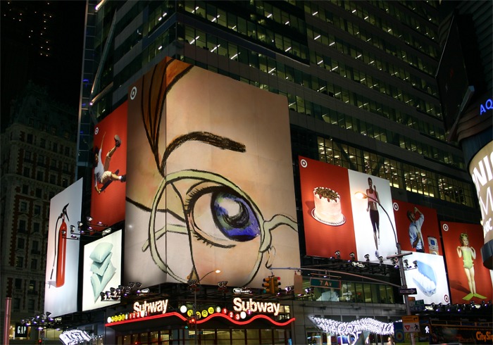 Shirley Link in Times Square